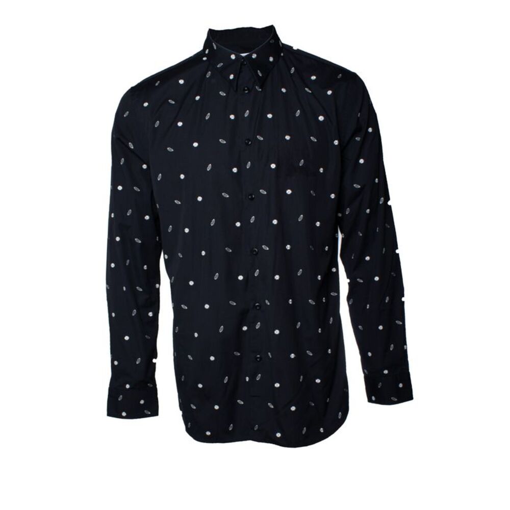 Givenchy, Black cotton lip embroidered shirt